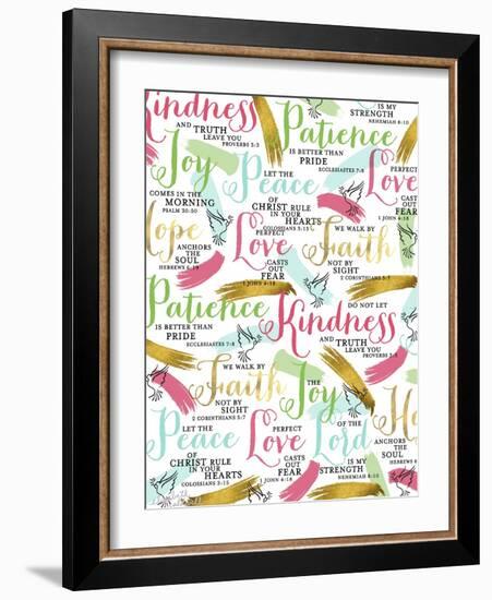 Bible Verses with Gold-Elizabeth Caldwell-Framed Giclee Print