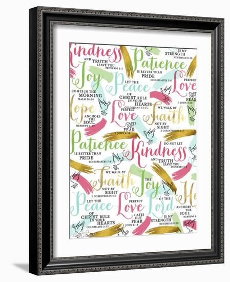 Bible Verses with Gold-Elizabeth Caldwell-Framed Giclee Print