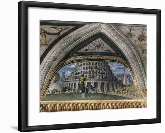 Biblical Scene and Tower of Babel-null-Framed Giclee Print