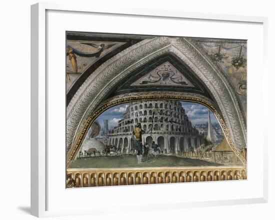 Biblical Scene and Tower of Babel-null-Framed Giclee Print