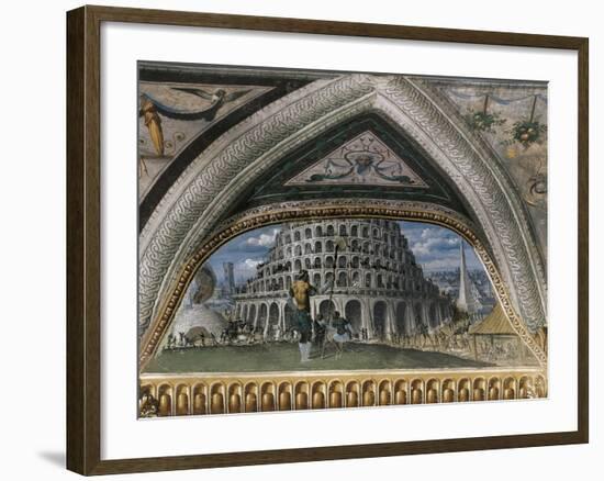 Biblical Scene and Tower of Babel-null-Framed Giclee Print