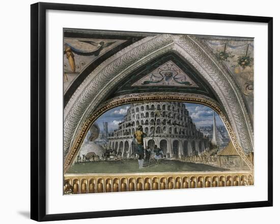 Biblical Scene and Tower of Babel-null-Framed Giclee Print
