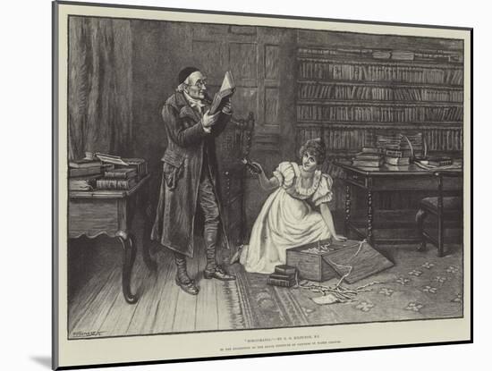 Bibliomania, in the Exhibition of the Royal Institute of Painters in Water Colours-George Goodwin Kilburne-Mounted Giclee Print