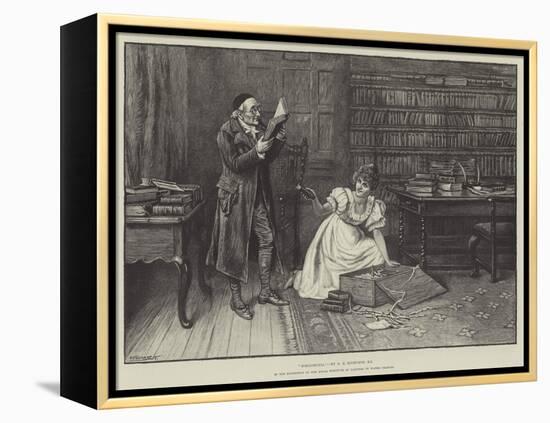 Bibliomania, in the Exhibition of the Royal Institute of Painters in Water Colours-George Goodwin Kilburne-Framed Premier Image Canvas