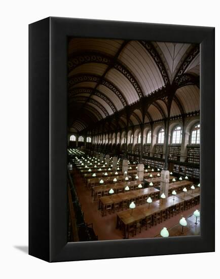 Bibliotheque Sainte-Geneviève, Reading Room, Paris, France-null-Framed Premier Image Canvas