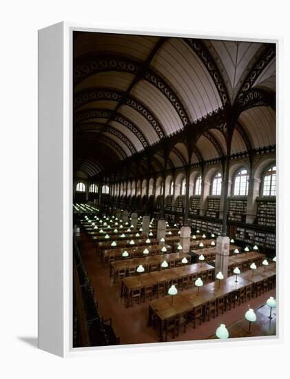 Bibliotheque Sainte-Geneviève, Reading Room, Paris, France-null-Framed Premier Image Canvas