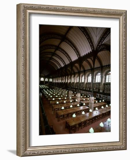 Bibliotheque Sainte-Geneviève, Reading Room, Paris, France-null-Framed Photographic Print