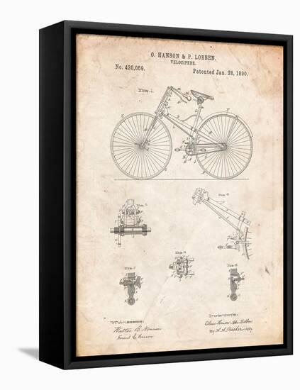 Bicycle 1890 Patent-Cole Borders-Framed Stretched Canvas