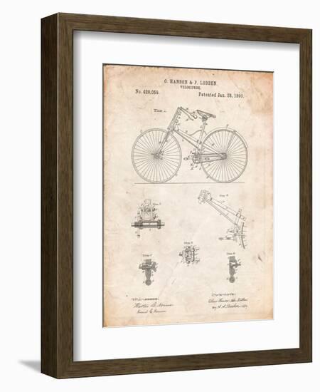 Bicycle 1890 Patent-Cole Borders-Framed Art Print