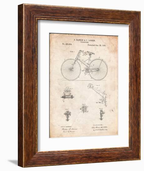 Bicycle 1890 Patent-Cole Borders-Framed Art Print