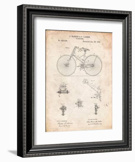 Bicycle 1890 Patent-Cole Borders-Framed Art Print
