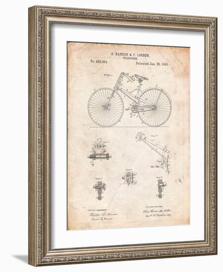 Bicycle 1890 Patent-Cole Borders-Framed Art Print