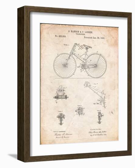 Bicycle 1890 Patent-Cole Borders-Framed Art Print