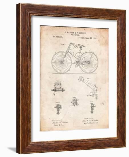 Bicycle 1890 Patent-Cole Borders-Framed Art Print