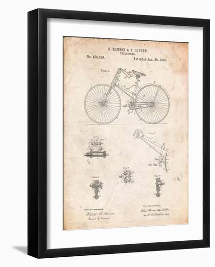 Bicycle 1890 Patent-Cole Borders-Framed Art Print