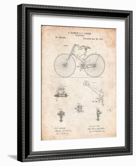 Bicycle 1890 Patent-Cole Borders-Framed Art Print