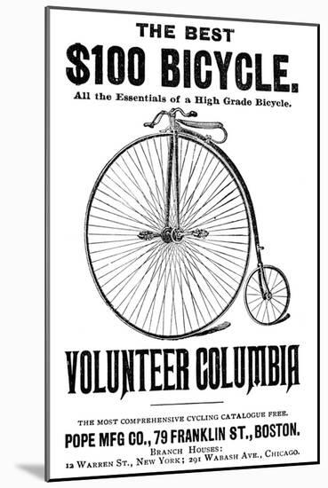 Bicycle Advertisement, 1888-null-Mounted Giclee Print