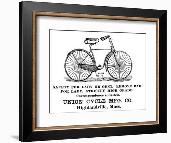 Bicycle Advertisement, 1890-null-Framed Giclee Print