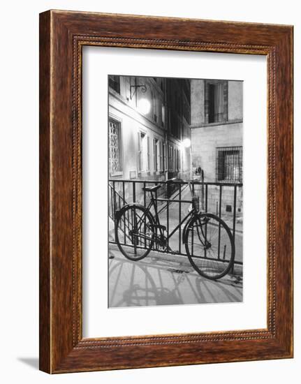 Bicycle against railing, Paris, France-Panoramic Images-Framed Photographic Print