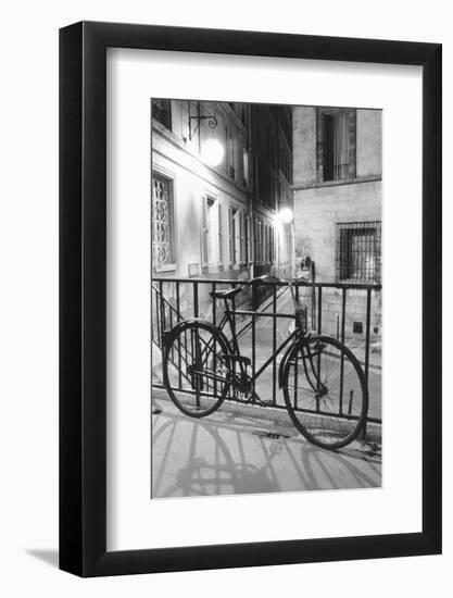 Bicycle against railing, Paris, France-Panoramic Images-Framed Photographic Print