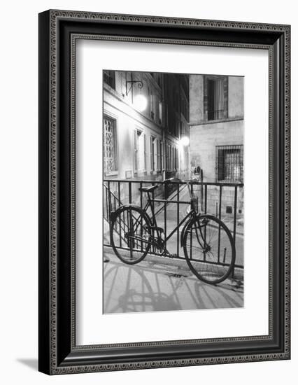 Bicycle against railing, Paris, France-Panoramic Images-Framed Photographic Print