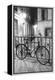 Bicycle against railing, Paris, France-Panoramic Images-Framed Premier Image Canvas