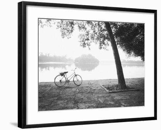 Bicycle and Bay Mau Lake Lenin Park-Walter Bibikow-Framed Photographic Print