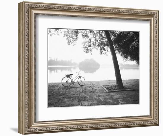 Bicycle and Bay Mau Lake Lenin Park-Walter Bibikow-Framed Photographic Print