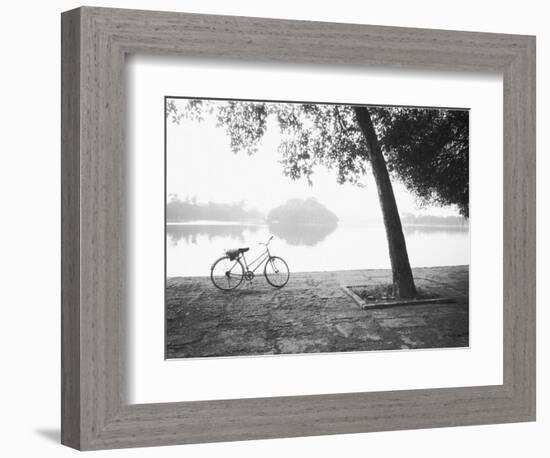 Bicycle and Bay Mau Lake Lenin Park-Walter Bibikow-Framed Photographic Print