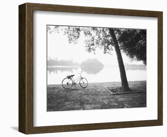 Bicycle and Bay Mau Lake Lenin Park-Walter Bibikow-Framed Photographic Print