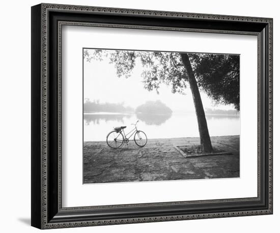 Bicycle and Bay Mau Lake Lenin Park-Walter Bibikow-Framed Photographic Print
