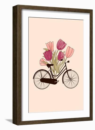 Bicycle and Flower : Amsterdam, 2022 (Digital)-Florent Bodart-Framed Giclee Print