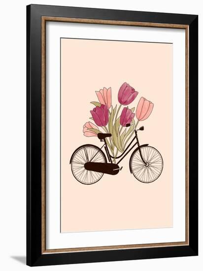 Bicycle and Flower : Amsterdam, 2022 (Digital)-Florent Bodart-Framed Giclee Print