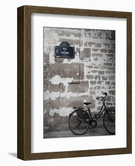 Bicycle and Street Sign, Paris, France-Jon Arnold-Framed Photographic Print