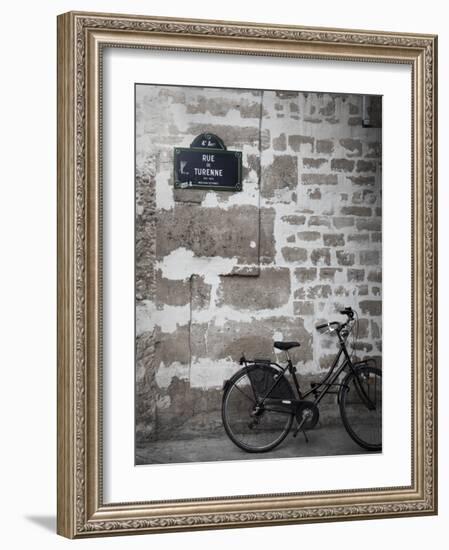 Bicycle and Street Sign, Paris, France-Jon Arnold-Framed Photographic Print