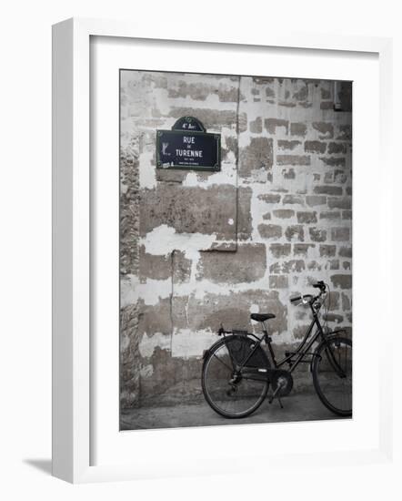 Bicycle and Street Sign, Paris, France-Jon Arnold-Framed Photographic Print