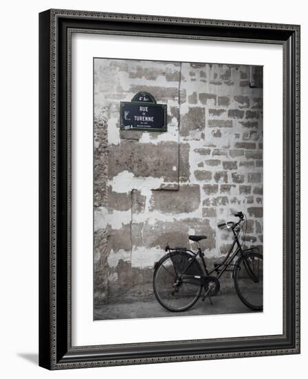 Bicycle and Street Sign, Paris, France-Jon Arnold-Framed Photographic Print