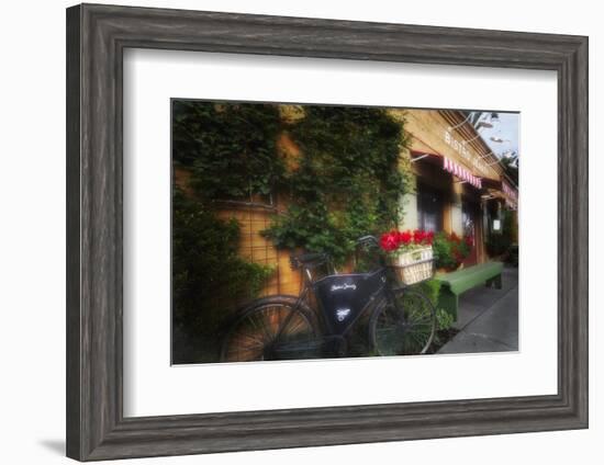 Bicycle at a Bistro, Napa Valley, California-George Oze-Framed Photographic Print