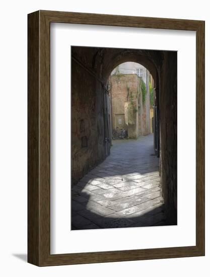 Bicycle at the End of Tunnel, Lucca, Italy-Terry Eggers-Framed Photographic Print