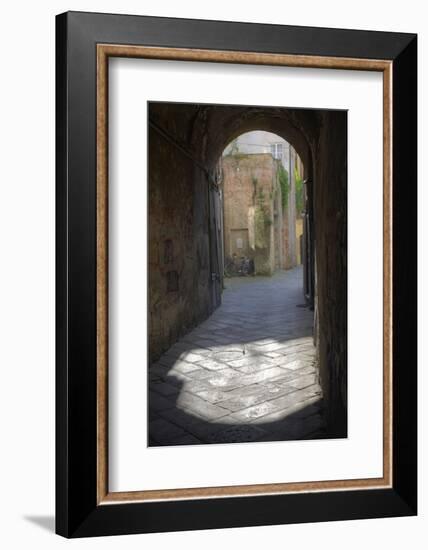 Bicycle at the End of Tunnel, Lucca, Italy-Terry Eggers-Framed Photographic Print