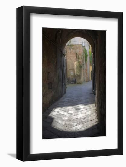 Bicycle at the End of Tunnel, Lucca, Italy-Terry Eggers-Framed Photographic Print