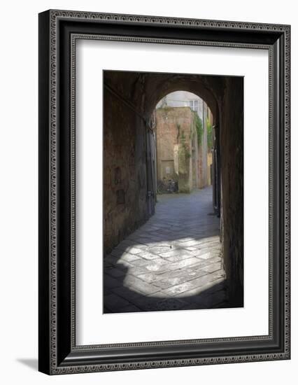 Bicycle at the End of Tunnel, Lucca, Italy-Terry Eggers-Framed Photographic Print