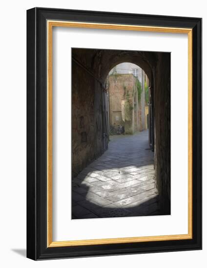 Bicycle at the End of Tunnel, Lucca, Italy-Terry Eggers-Framed Photographic Print