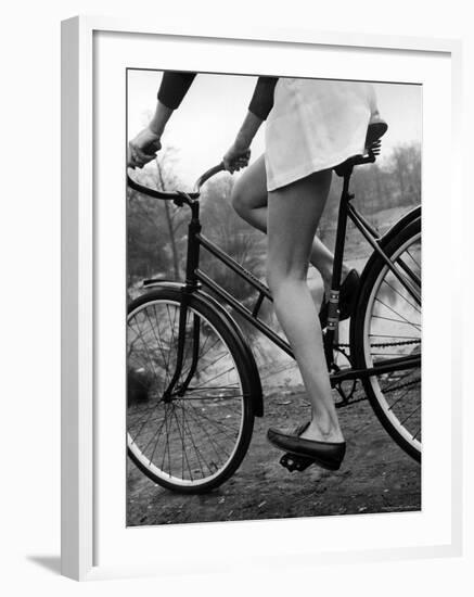 Bicycle Being Ridden by a Typical American Girl-Nina Leen-Framed Photographic Print