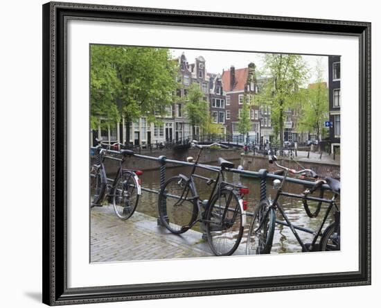 Bicycle, Brouwersgracht, Amsterdam, Netherlands, Europe-Amanda Hall-Framed Photographic Print