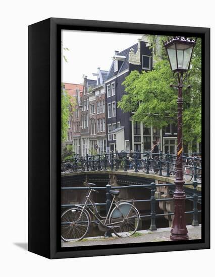 Bicycle, Brouwersgracht, Amsterdam, Netherlands, Europe-null-Framed Premier Image Canvas