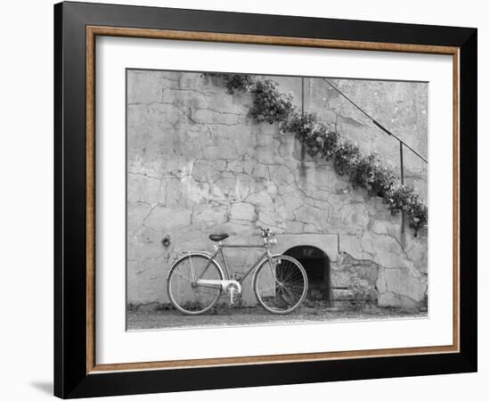 Bicycle & Cracked Wall, Einsiedeln, Switzerland 04-Monte Nagler-Framed Photographic Print