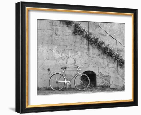 Bicycle & Cracked Wall, Einsiedeln, Switzerland 04-Monte Nagler-Framed Photographic Print