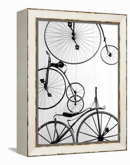 Bicycle Display at Swiss Transport Museum, Lucerne, Switzerland-Walter Bibikow-Framed Premier Image Canvas