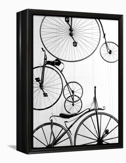 Bicycle Display at Swiss Transport Museum, Lucerne, Switzerland-Walter Bibikow-Framed Premier Image Canvas